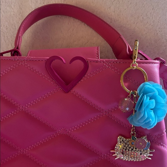 Betsey Johnson Vibrant Pink Quilted Crossbody - Picture 2 of 8